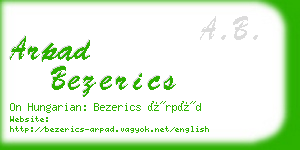 arpad bezerics business card